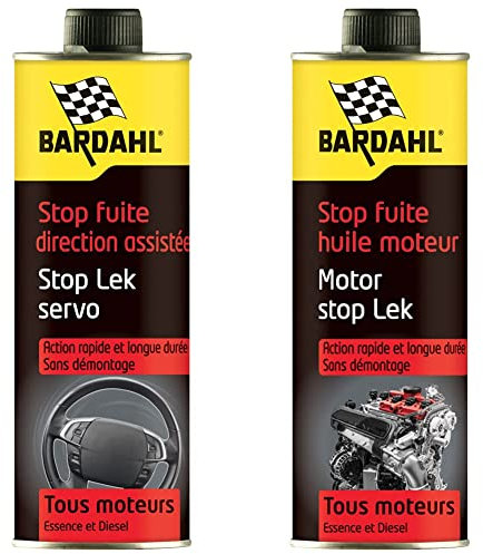 Bardahl 1755 Stop-Fuite Direction Assistée, Bidon de 300 ML & 1107 Stop-Fuite Moteur