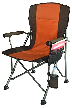 QHLOM Strandkorb im Freien Strandstuhl Faltender Camping-Stuhl, gepolsterter Armlehnen-Faltstuhl, mit Becherhalter-Mesh-Seitentaschen, kann 308 Pfund unterstützen Camping-Rucksack (Color : Green)
