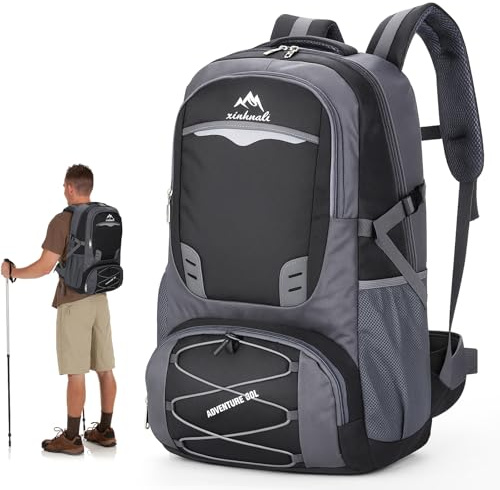 Aceshop Sac à dos de randonnée 60L, sac à dos de camping léger et respirant Camping Daypack pour hommes et femmes, sac à dos respirant imperméable