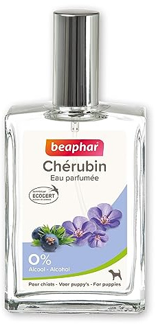 BEAPHAR – CHÉRUBIN – Eau Parfumée pour Chiot – Avec 95% d'ingrédients d'origine naturelle – Dépose une odeur délicate sur le pelage du chiot – Fabriquée en France – Sans alcool – 50 ML