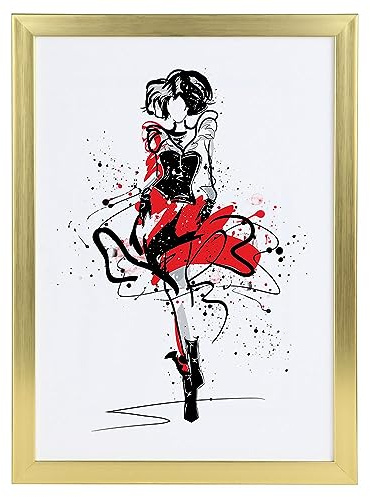 IDEAL TREND FlexiFrame Leichter Blockprofil Kunststoff Bilderrahmen mit Acrylglas Plastikrahmen: Farbe: Gold | Format: 40x50