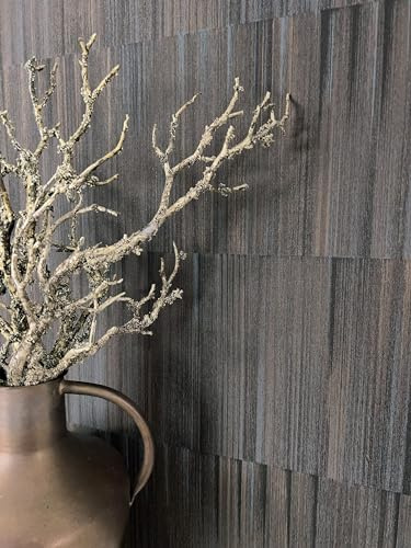 Newroom Vliestapete Schwarz Anthrazit Streifen Muster Loft Tapete | changierend mit Schimmer, textile Fadenstruktur, industrial elegant, Mustertapete Wandtapete Wohnzimmer Büro
