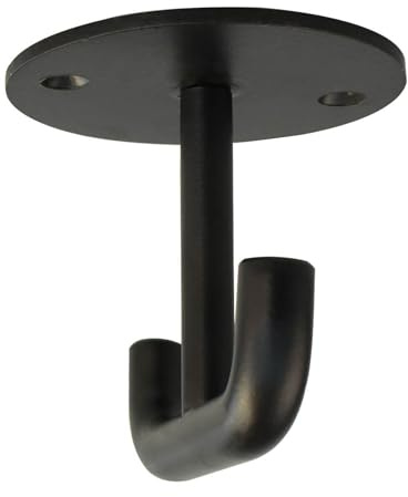 Gedotec Garderobenhaken Schwarz | 1 Stück | Deckenhaken 60 x 60 mm | LIMA | Design Kleiderhaken starr | Edelstahl matt gebürstet | 2-fach Unterbauhaken modern | Doppelhaken inkl. Befestigungsmaterial