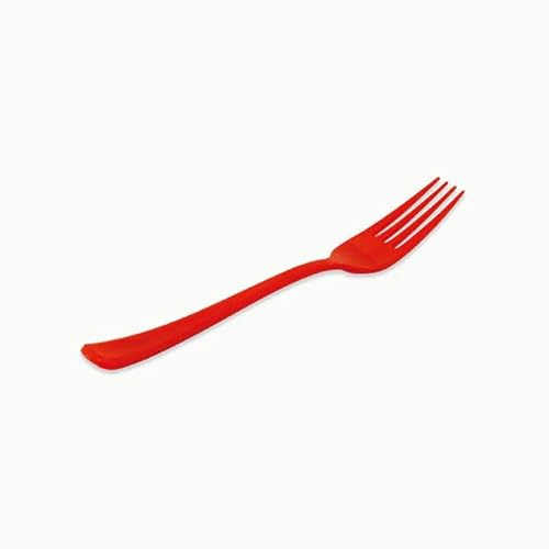 Fourchette renforcée PS réutilisable 18,5 cm rouge Pack 12 unités