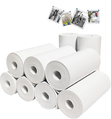 Kids Instant Camera Refill Print Paper 9 Rolls - Photo Printer Thermal Paper Rolls Instant Print Camera Refill Paper for Kids Instant Camera and Portable Cash Registers Mobile Printer