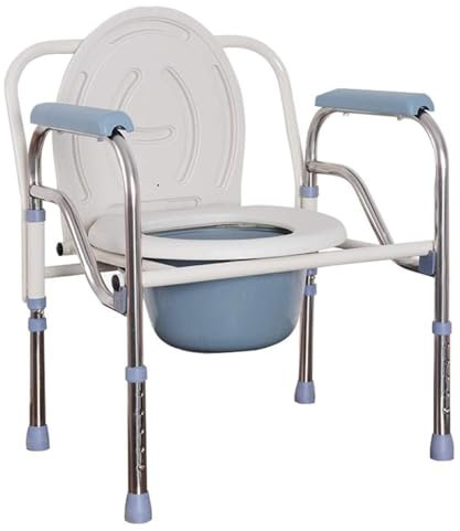 LIBRACTA Fahrbarer Toilettenstuhl Fahrbar Als Toilettenstuhl Und Sicheren Toilettenrahmen Nachtstuhl Höhenverstellbar Mit Rückenlehneund Antirutschenden WC-Stuhl