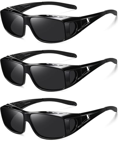 Wzerry Sunglasses Fit Over Glasses Polarized for Men Women, Wrap-Around Glasses UV400 Protection for Driving and Outdoor
