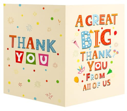 Gosknor Grande Biglietto di Ringraziamento, 40x27cm Biglietto Auguri Jumbo per Arrivederci con Busta Regalo di Pensionamento per Collega Collega Insegnante (Giallo Chiaro)