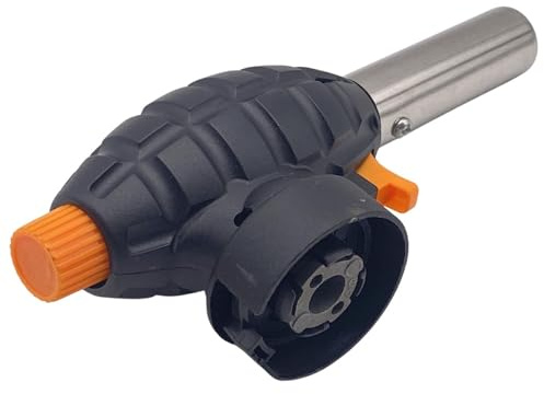 HOCHSTE® Blow Torch for Cooking - Adjustable Flame Butane Torch with Safety Lock - Ideal for Creme Brulee, BBQ, Searing, Baking, Soldering & More - One-Handed Flame Gun 629 x1pc Black