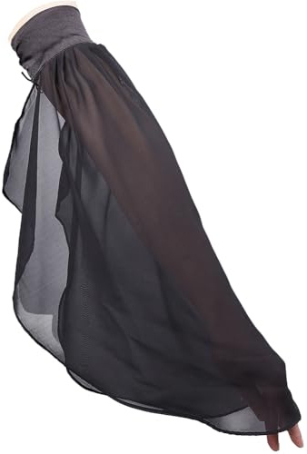 CABODYALS 1 Paar Viktorianische Spitzenärmel Lange Abnehmbare Chiffon Handschuhe Aus Tüll Gothic Schwarzes Durchsichtiges Netzgewebe Atmungsaktive Armstulpen Für Frauen Vampir Hexe Cosplay Kostüm Hoch