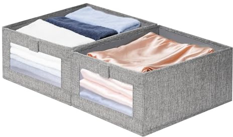 lompyeu 2 Pcs Organizador Armario, Cajas Almacenaje (40 x 27 x 17 cm) Ropa Decorativas Organizadoras Almacenaje y Organización para Cosméticos,Cocina y Juguetes