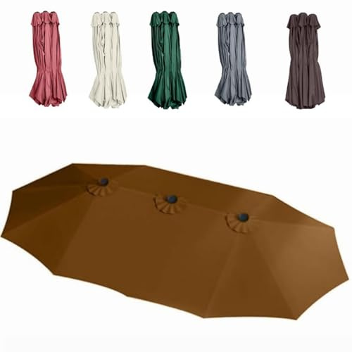 Copertura di ricambio per ombrellone grande da 38,1 cm, anti-UV, impermeabile, in tela per patio, giardino, spiaggia, 12 stecche, colore bordeaux