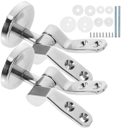 KOMBIUDA Set di Cerniere per Sedile Wc in Lega di Zinco con Viti di Montaggio Kit di Sostituzione della Cerniera del Coperchio Wc Ferramenta Stabile per Bagno Domestico Montaggio Facile