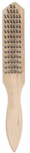 FONDOTIN Brosse Métallique Épaisse pour Barbecue avec Grattoir Écailles de Poisson Brosse Multifonction pour Grill Four et Cuisinière Manche Bois et Confortable Outil de Nettoyage