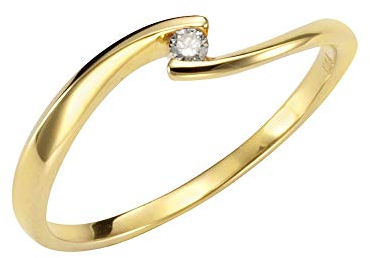 Orolino Damen Ring 585/- Gold Glänzend Brillant gelb 0,04ct. 067370083-1