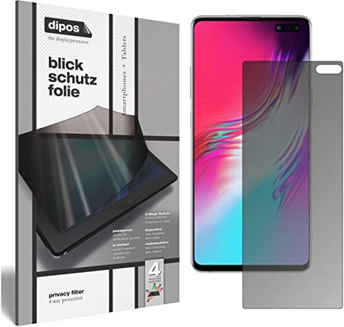 dipos I Blickschutzfolie matt kompatibel mit Samsung Galaxy S10 5G Sichtschutz-Folie Display-Schutzfolie Privacy-Filter (bewusst Kleiner als das Glas, da Dieses gewölbt ist)