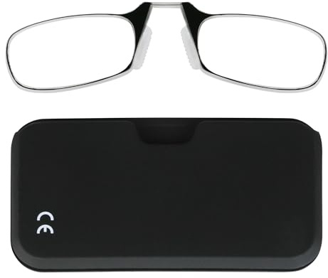 NEW VISION Occhiali da lettura uomo, Ultraleggero Mini Nose Clip Occhiali da lettura donna non indossati, Occhiali da lettura antiscivolo NV1171 (NERO, 2.5)