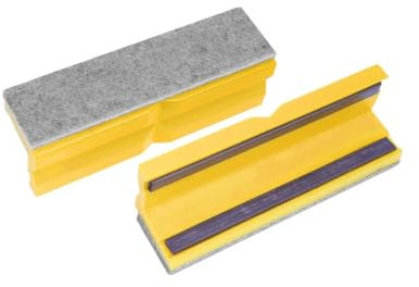 Bernstein 9-900-S6100 Schraubstockbacken/Schonbacken 100 mm magnetische Schutzbacken Filzbelag mit glatter und profilierter Oberfläche aus Kunststoff (100 MM)