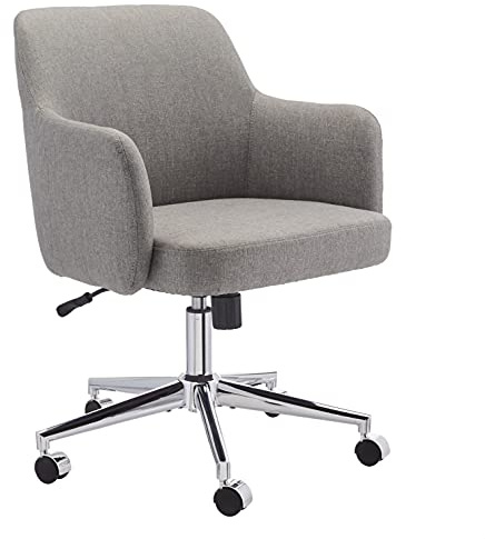 Amazon Basics Modern Home Office Desk Chair with Adjustable Height, 360 Degree Swivel, Smooth-Rolling Wheels, High-Density Foam Cushioning, Light Gray
