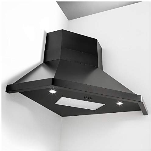 KDesign Hotte moderne à mur et angulaire modèle Capri différentes tailles avec moteur 500 m3/h, filtres en carbone, éclairage LED, design 100 % fabriqué en Italie (plomb, 105 cm angulaire)