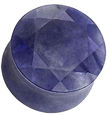 Taffstyle Ohr Plug Flesh Tunnel Piercing Ohrpiercing Organic Stein geschliffen Double Flared Violett 14mm