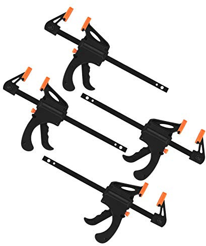 4 Pcs Quick Grip Clamps, 4 Inch Quick Release Clamp, F Wood Clamps, Ratchet Bar Woodworking Clamp for Manual Work DIY Handmade Craft Woodwork
