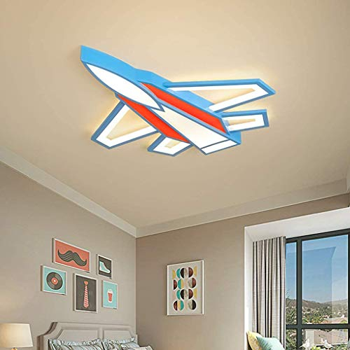 Deckenleuchte LED Kinderzimmerlampe Flugzeug Deckenlampe Dimmbar Kinderzimmer Schlafzimmer Babylampe Kindergarten Kinderlampe Acryl Lampe Wohnzimmerlampe Deckenbeleuchtung,Rot,52cm