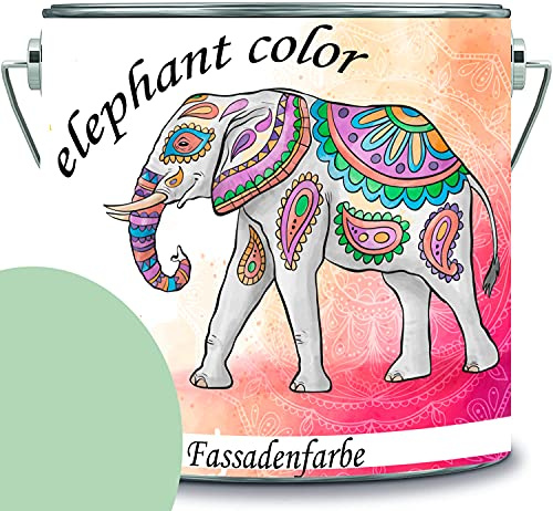 Fassadenfarbe mit Lotuseffekt hochwertige Silikonharzfarbe Sockelfarbe RAL 6019 Weissgrün // elephant color