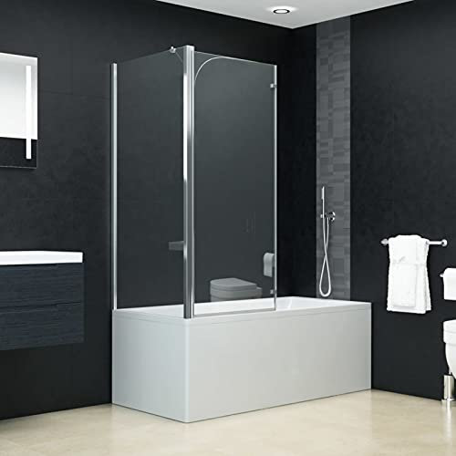 Kstyhome Cabine de douche double pliable, angle de douche, cabine de douche, panneau en ESG 120 x 68 x 130 cm