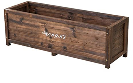 Pflanzkästen Pflanzkasten Aus Massivem Holz, Rechteckige Pflanzgefäße Hochbeete für Große Quadrate, für Gemüse Blume Hinterhof Terrasse Balkon, 60/80/100/120 cm Lang
