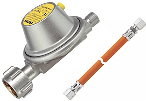 GOK Niederdruckregler 0,8 kg/h 30 mbar EN61 mit 40cm Gasschlauch (Jahrgang 2024)
