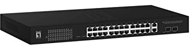 28-Port Web Smart Gigabit Poe Switch, 2x Gigabit Sfp, 2x Gigabit Rj45, 24 Poe Outputs, 375w Poe Hersteller: Levelone (geP-2841)