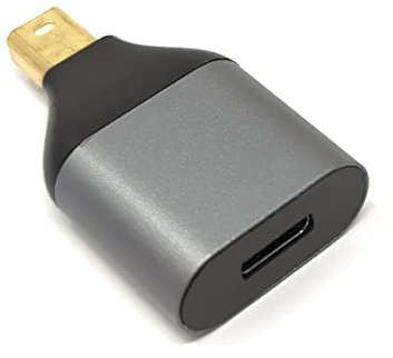 System-S USB Adapter 3.1 Typ C Buchse zu Mini DisplayPort Stecker unidirektional DP 4K Kabel in Grau