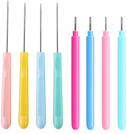 Briartw 8pcs Crafts Tool,4 Pcs Die Pick Paper Piercing Tool and 4 Pcs Paper Quilling Tools,Rolling Curling Quilling Needle Pen for Card Making,Scrapbooking and More
