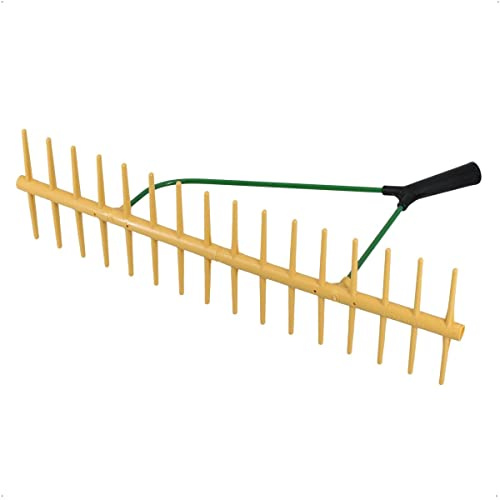 Rekord - Kunststoffrechen 64 cm - Doppelseitig mit 32 Zinken - Heurechen | Gartenrechen ohne Stiel für Laub und Grasschnitt - Harke mit extra schrägem Winkel - Effizienter Rasenrechen