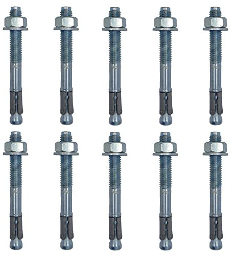 10x Remstaler BOLZENANKER | Stahl verzinkt | M6 M8 M10 M12 M16 M20 | made in GERMANY | Stahlanker | Keilanker | Betondübel | Spreizanker | Hülsenanker (20x165)