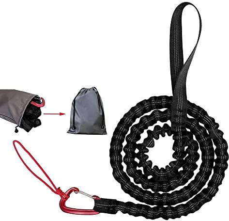 TORR Mountainbike Motorrad Zugseil 1,7Mx2,2Cm Kinder Fahrrad Stretch Seil Elastisches Seil mit Sicherheits Schwarz