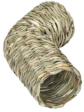 Baoblaze Hamster Grass Tunnel Rabbit Tunnel Hideaway Pet Supplies Interactive Toy Straw House for Gerbils Hedgehog Squirrel Ferrets Chinchilla