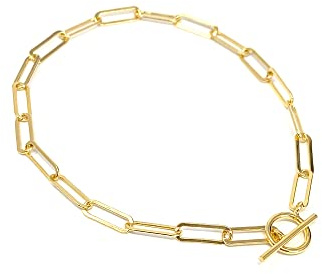Strictly Gifts 24 Karat vergoldetes Armband für Damen mit 19 cm langer ovaler Posaunen-Gliederkette für Damen oder Mädchen, mit Geschenkbox