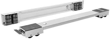 Amig - Base de machine à laver avec frein | Lot de 2 bases roulantes en acier | Plate-forme avec 24 roues pour appareils électroménagers | Charge maximale 125 kg | Extension 44-70 cm | Couleur Blanc