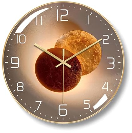 Ergocar Wall Clock, Art Deco Wall Clock, Non-ticking Silent Modern Metal Wall Clock, Suitable For Living Room, Bedroom, Study Room, Office