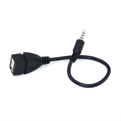 USB to 3.5mm Jack Adapter -U Disk & Projector Connection Male AUX Audio Plug Jack To USB 2.0 Female Converter Adapter Cable Cord for Car Aux Port, AUX To USB Stereo Cable Adapter for Cars, Mp3 Players