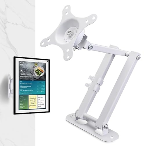 WIYETY TV Monitor Wandhalterung Schwenkbar: TV Wandhalterung für Show 15 Verstellbare Halterung Universal Monitor Halterung Wand für 10-32 Zoll 100x100, 75x75mm (Weiß)