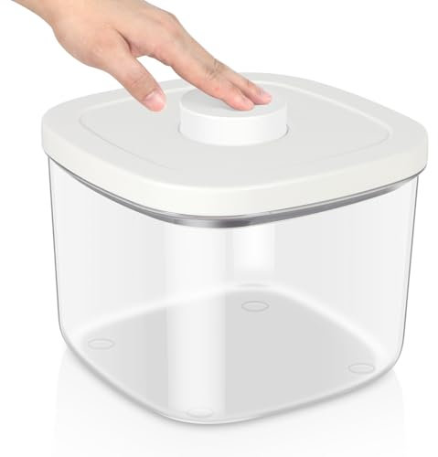 Top-Pop Récipient de stockage de riz de 5 L, récipient de stockage des aliments, récipient à céréales avec tasse à mesurer pour la cuisine, récipient transparent empilable pour lessive en poudre