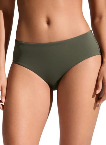 CRZ YOGA Braguitas de Bikini para Mujer Braguitas de baño básicas de Media Altura y Cobertura Total Dark Olive 42