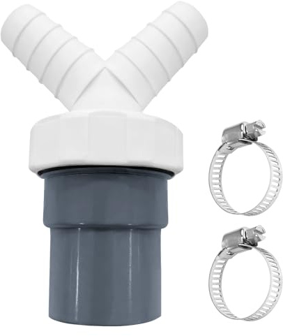 Adaptateur de vidange de lave-vaisselle - Double raccord Y - Adaptateur de raccord de machine à laver - Sortie pour tuyau de 40 mm de diamètre et entrée de 18-24 mm de diamètre - Pour machine à laver