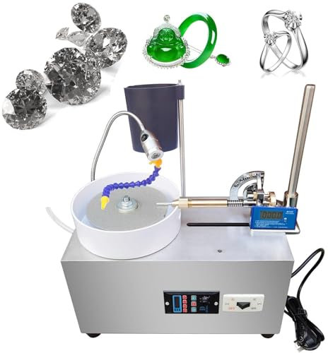 JJENXYYDS Machine d'angle pour Pierre de Jade 180 W, Banc à Vitesse Variable, meuleuse de Roche pour Bijoux, Outil de Polissage, pour Pierres précieuses, Verre, Bijoux, Joints, Couteaux