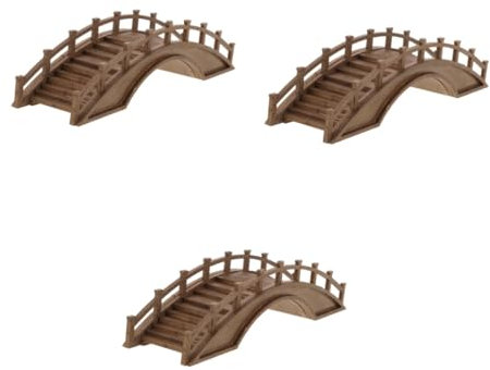 3 Puentes de Arco Antiguos para jardín, para Exteriores, decoración de país de Las Maravillas, Modelo de Lija al vacío, Plataforma de árbol Falso, paisajismo, Puente de jardín en Miniatura,