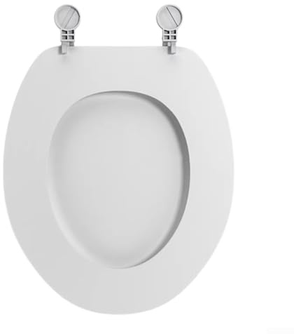 Siège de toilette blanc en forme d'OU avec fonction de fermeture douce et installation fixe sur le dessus, fabriqué à partir de matériau EVA, compatible avec les toilettes standard en forme de U et O