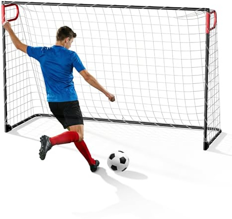 JASCOPRO 2,4 x 1,5 m fotbollsmål, bärbart mål med nät för trädgård | uppgraderade, hållbara och robusta material | fotbollsträningsutrustning